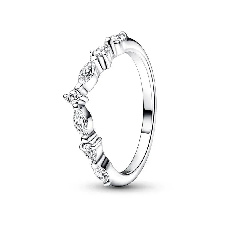 New 925 Sterling Silver Rings Stackable Infinite Silver shining Zircon Ring For Women Wedding Anniversary Birthday Jewelry Gift