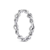New 925 Sterling Silver Rings Stackable Infinite Silver shining Zircon Ring For Women Wedding Anniversary Birthday Jewelry Gift