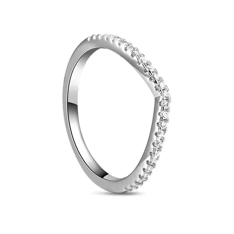 New 925 Sterling Silver Rings Stackable Infinite Silver shining Zircon Ring For Women Wedding Anniversary Birthday Jewelry Gift