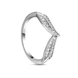 New 925 Sterling Silver Rings Stackable Infinite Silver shining Zircon Ring For Women Wedding Anniversary Birthday Jewelry Gift