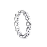 New 925 Sterling Silver Rings Stackable Infinite Silver shining Zircon Ring For Women Wedding Anniversary Birthday Jewelry Gift