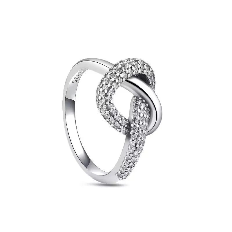 New 925 Sterling Silver Rings Stackable Infinite Silver shining Zircon Ring For Women Wedding Anniversary Birthday Jewelry Gift
