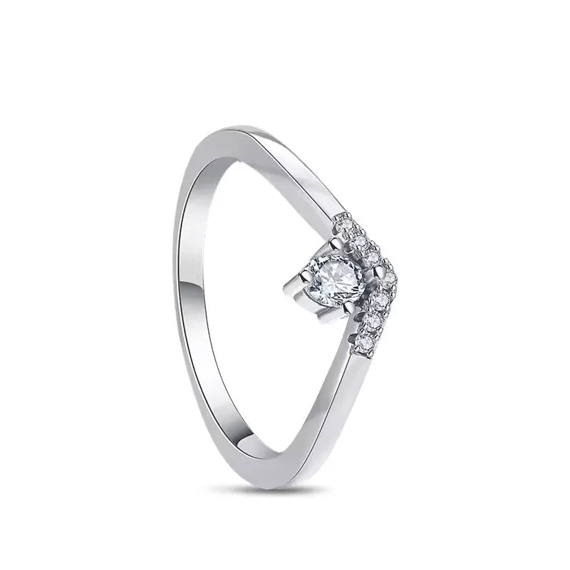 New 925 Sterling Silver Rings Stackable Infinite Silver shining Zircon Ring For Women Wedding Anniversary Birthday Jewelry Gift