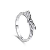 New 925 Sterling Silver Rings Stackable Infinite Silver shining Zircon Ring For Women Wedding Anniversary Birthday Jewelry Gift
