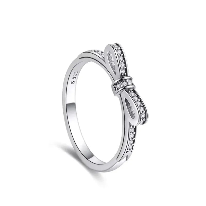 New 925 Sterling Silver Rings Stackable Infinite Silver shining Zircon Ring For Women Wedding Anniversary Birthday Jewelry Gift