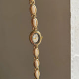 New Colored Gemstones Ladies Watch Elegant Luxury Quartz Watch Gift Oval Wristwatch