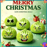 Green glitter dumpling stress toy with steamer design, squeezable Buns, from HSF Marketplace, ideal for Christmas or New Year gifts.