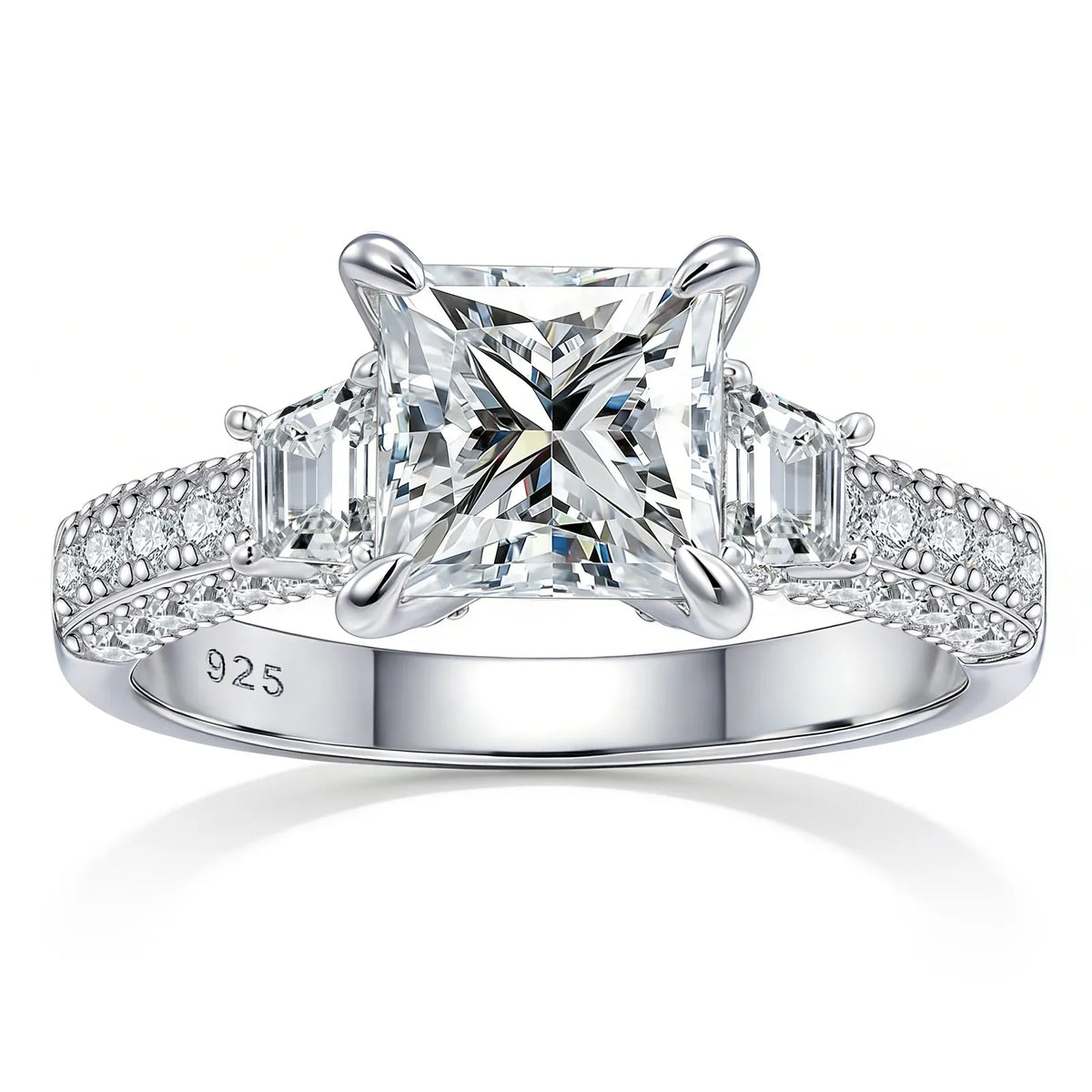 Newshe Engagement Rings for Women Moissanite GRA Certified Oval Princess Cut Solid 925 Sterling Silver Wedding Ring Fine Jewelry
