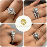 Newshe Engagement Rings for Women Moissanite GRA Certified Oval Princess Cut Solid 925 Sterling Silver Wedding Ring Fine Jewelry