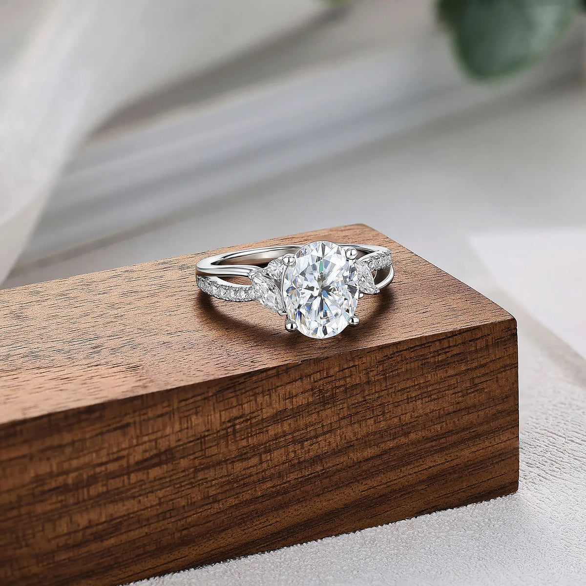 Newshe Engagement Rings for Women Moissanite GRA Certified Oval Princess Cut Solid 925 Sterling Silver Wedding Ring Fine Jewelry