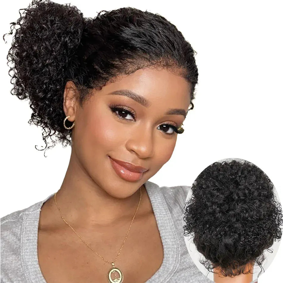 No Glue Upgrade Invisi Strap 360 Full HD Lace Frontal Water Wave Wig Black Human Hair 13X6 Drawstring Deep Water Wigs Glueless