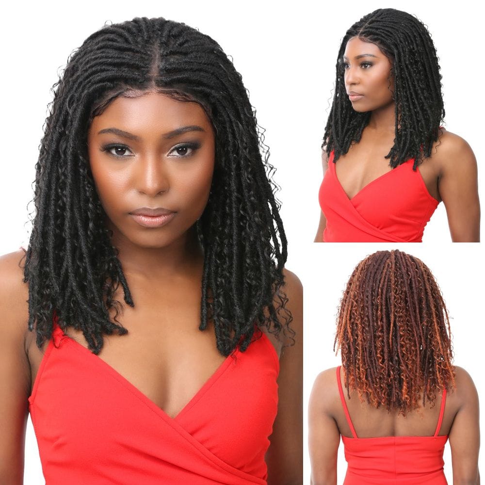 Nutique Illuze Synthetic 4x4 Lace Front Wig - Boho Locs Water 16"