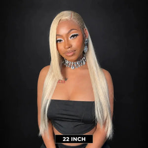 (Nyx) 613 Blonde Human Hair HD Lace Front Wig 13x4 or 13x6, Straight or Body Wave
