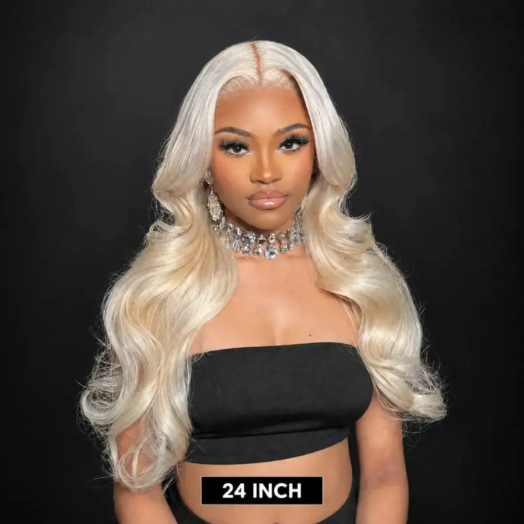 613 blonde Brazilian Remy human hair lace front wig with HD lace, 13x4 or 13x6, straight or body wave style
