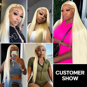 (Nyx) 613 Blonde Human Hair HD Lace Front Wig 13x4 or 13x6, Straight or Body Wave