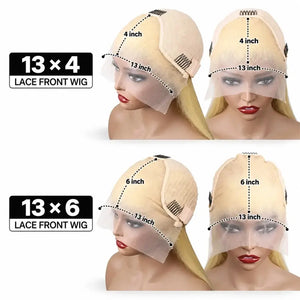 (Nyx) 613 Blonde Human Hair HD Lace Front Wig 13x4 or 13x6, Straight or Body Wave