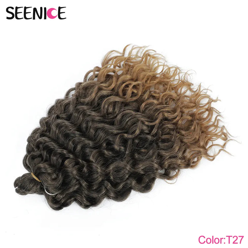 Ocean Wave Braiding Hair Extensions Crochet Braids Synthetic Hair Afro Curl Hawaii Ombre Curly Blonde Water Wave Braid For Women