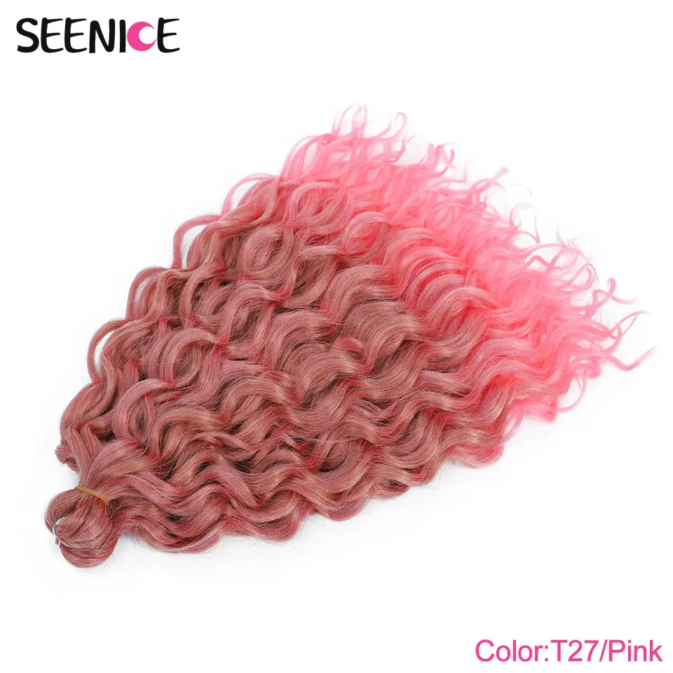 Ocean Wave Braiding Hair Extensions Crochet Braids Synthetic Hair Afro Curl Hawaii Ombre Curly Blonde Water Wave Braid For Women