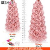 Ocean Wave Braiding Hair Extensions Crochet Braids Synthetic Hair Afro Curl Hawaii Ombre Curly Blonde Water Wave Braid For Women