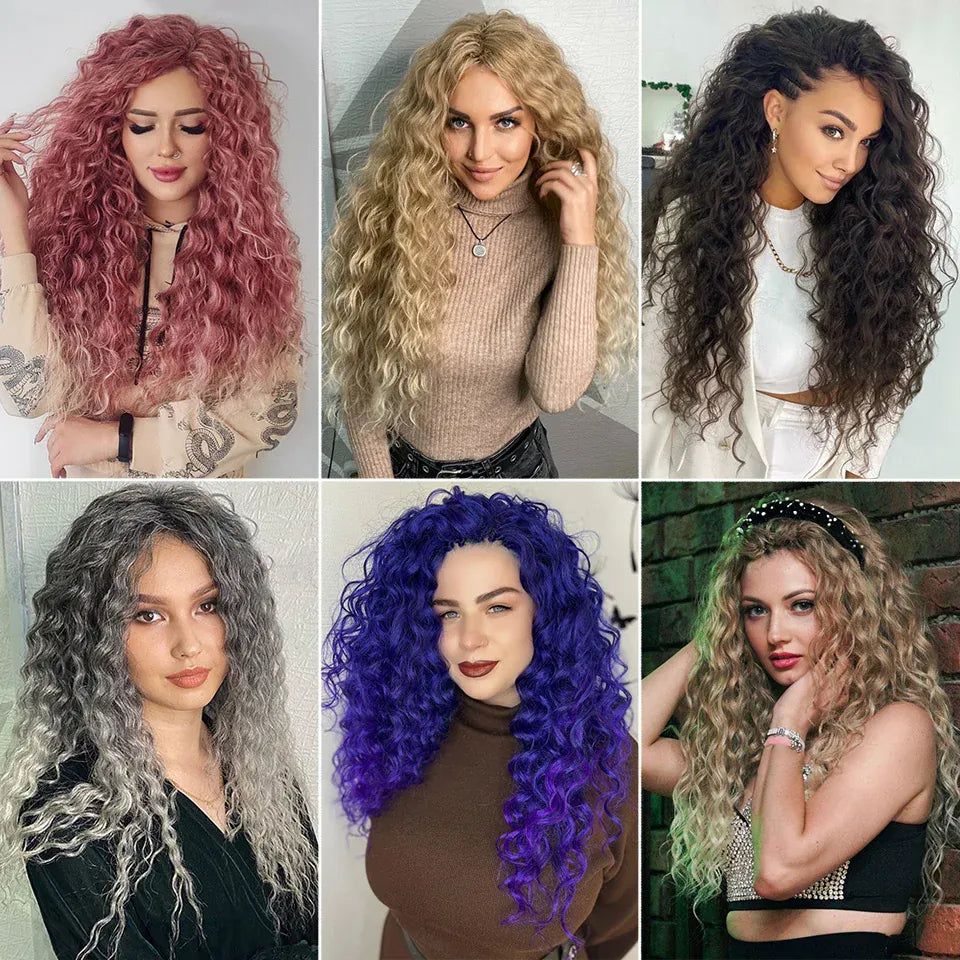 Ocean Wave Braiding Hair Extensions Crochet Braids Synthetic Hair Afro Curl Hawaii Ombre Curly Blonde Water Wave Braid For Women