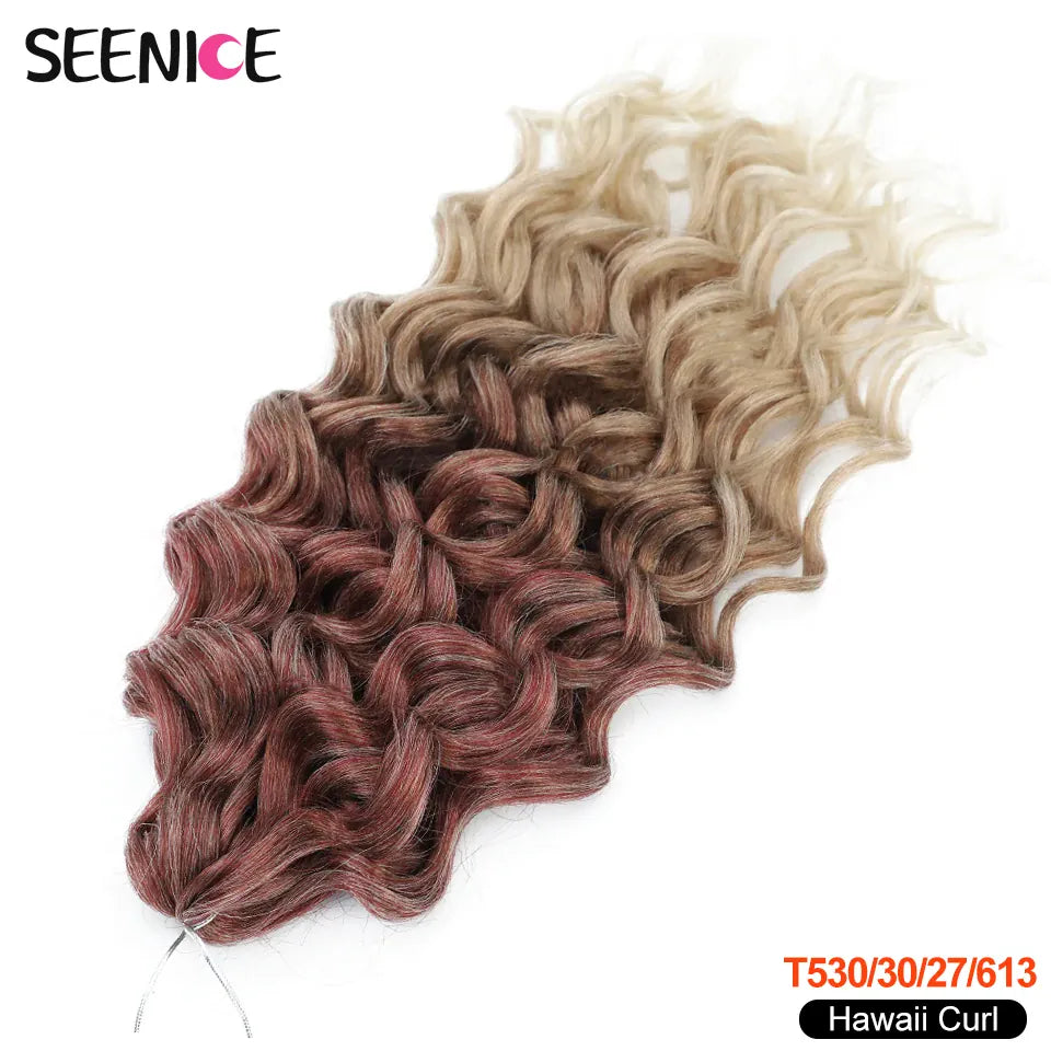 Ocean Wave Braiding Hair Extensions Crochet Braids Synthetic Hair Afro Curl Hawaii Ombre Curly Blonde Water Wave Braid For Women