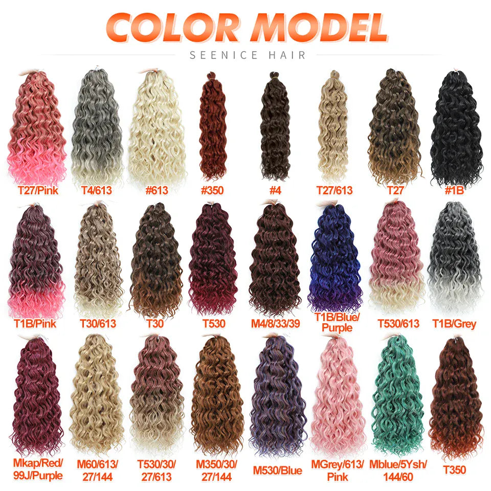Ocean Wave Braiding Hair Extensions Crochet Braids Synthetic Hair Afro Curl Hawaii Ombre Curly Blonde Water Wave Braid For Women