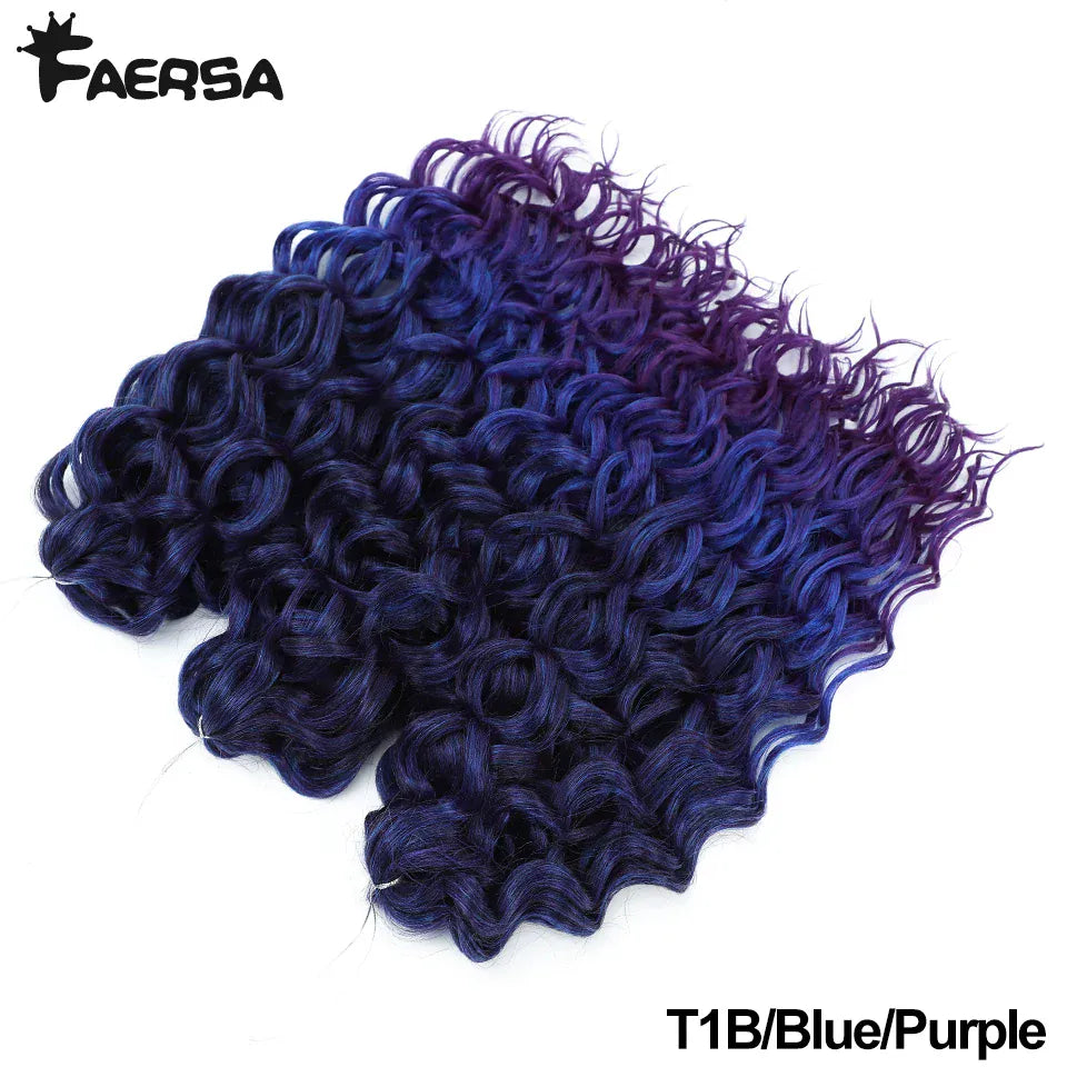 Ocean Wave Braiding Synthetic Hair Extensions Crochet Braids Hair Hawaii Afro Curl Ombre Curly Blonde Water Wave Braid For Women