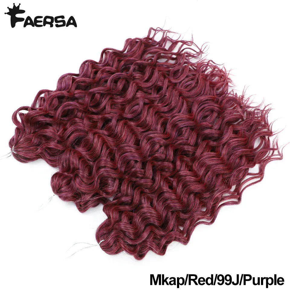 Ocean Wave Braiding Synthetic Hair Extensions Crochet Braids Hair Hawaii Afro Curl Ombre Curly Blonde Water Wave Braid For Women
