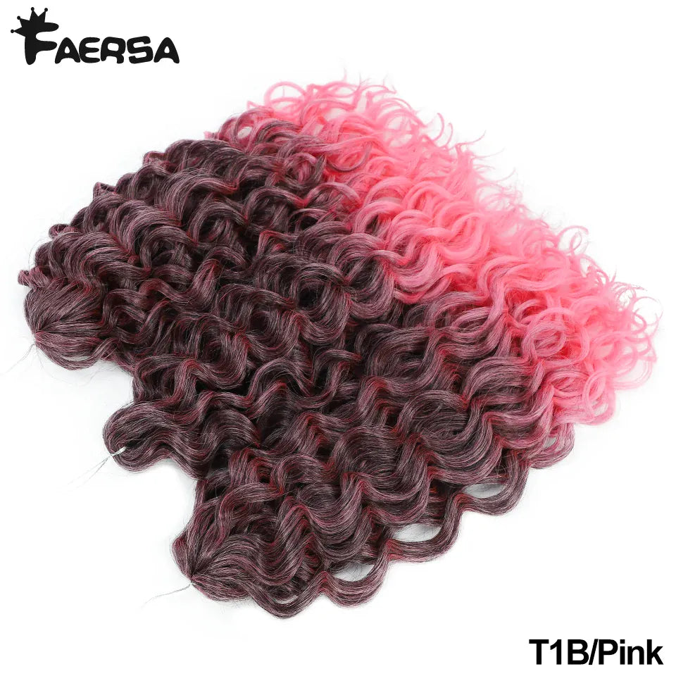 Ocean Wave Braiding Synthetic Hair Extensions Crochet Braids Hair Hawaii Afro Curl Ombre Curly Blonde Water Wave Braid For Women