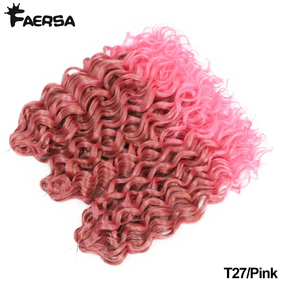 Ocean Wave Braiding Synthetic Hair Extensions Crochet Braids Hair Hawaii Afro Curl Ombre Curly Blonde Water Wave Braid For Women