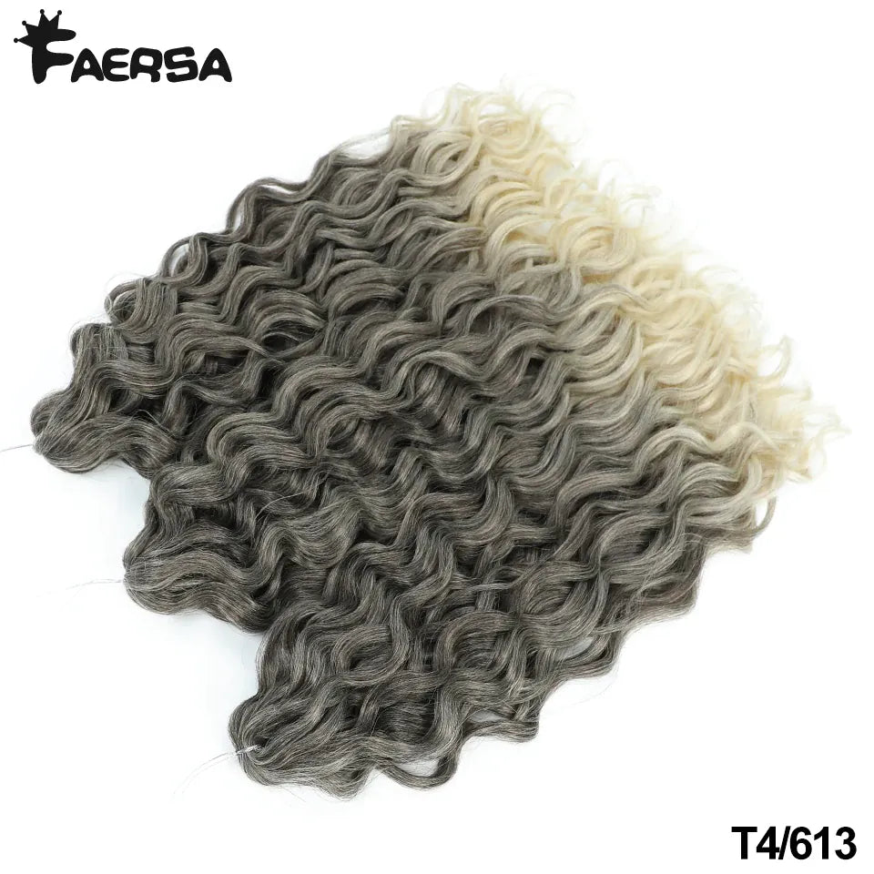 Ocean Wave Braiding Synthetic Hair Extensions Crochet Braids Hair Hawaii Afro Curl Ombre Curly Blonde Water Wave Braid For Women
