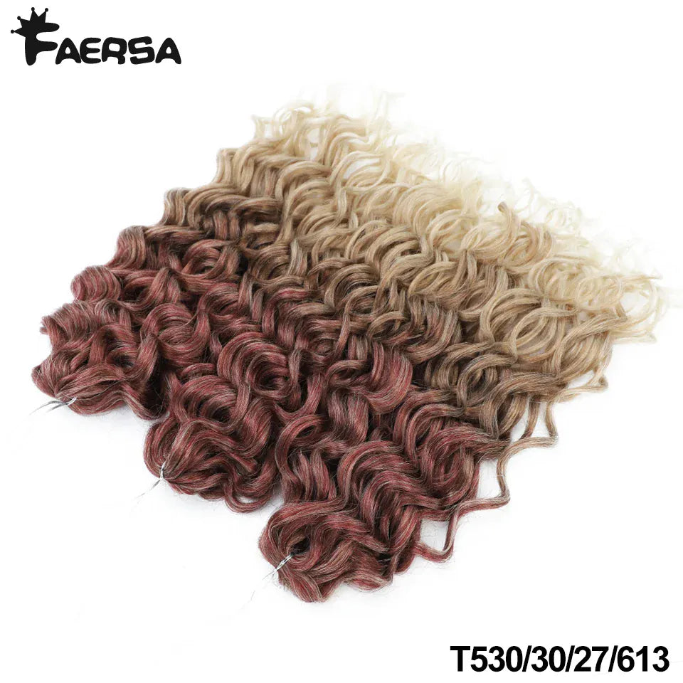 Ocean Wave Braiding Synthetic Hair Extensions Crochet Braids Hair Hawaii Afro Curl Ombre Curly Blonde Water Wave Braid For Women