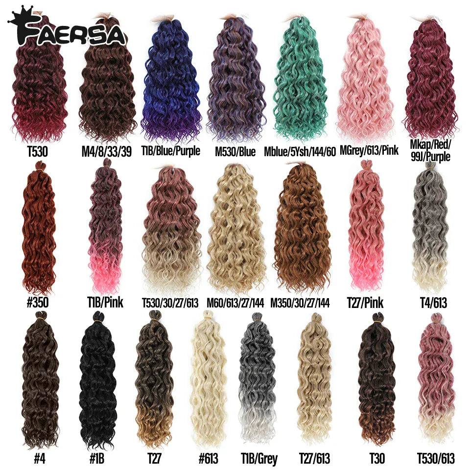 Ocean Wave Braiding Synthetic Hair Extensions Crochet Braids Hair Hawaii Afro Curl Ombre Curly Blonde Water Wave Braid For Women