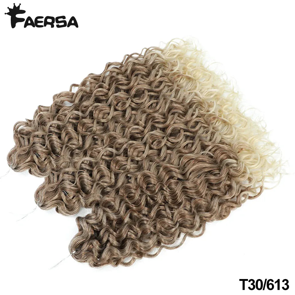 Ocean Wave Braiding Synthetic Hair Extensions Crochet Braids Hair Hawaii Afro Curl Ombre Curly Blonde Water Wave Braid For Women