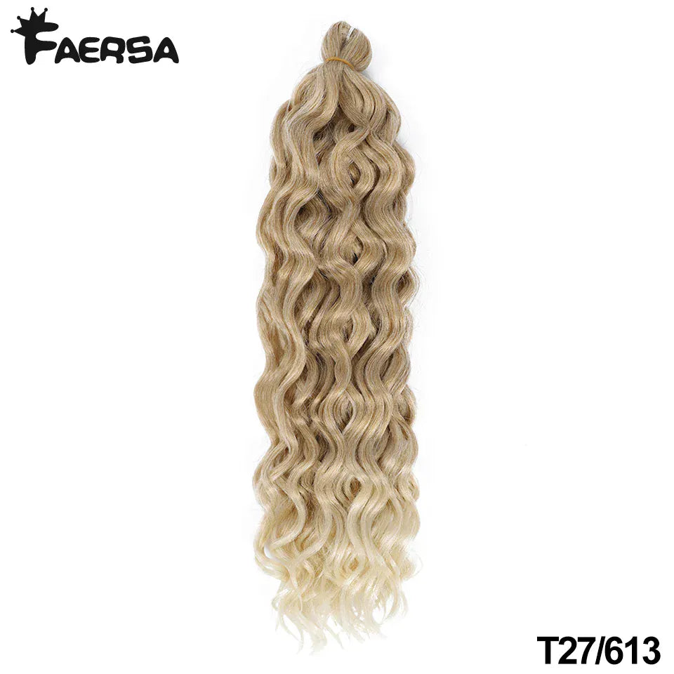 Ocean Wave Braiding Synthetic Hair Extensions Crochet Braids Hair Hawaii Afro Curl Ombre Curly Blonde Water Wave Braid For Women