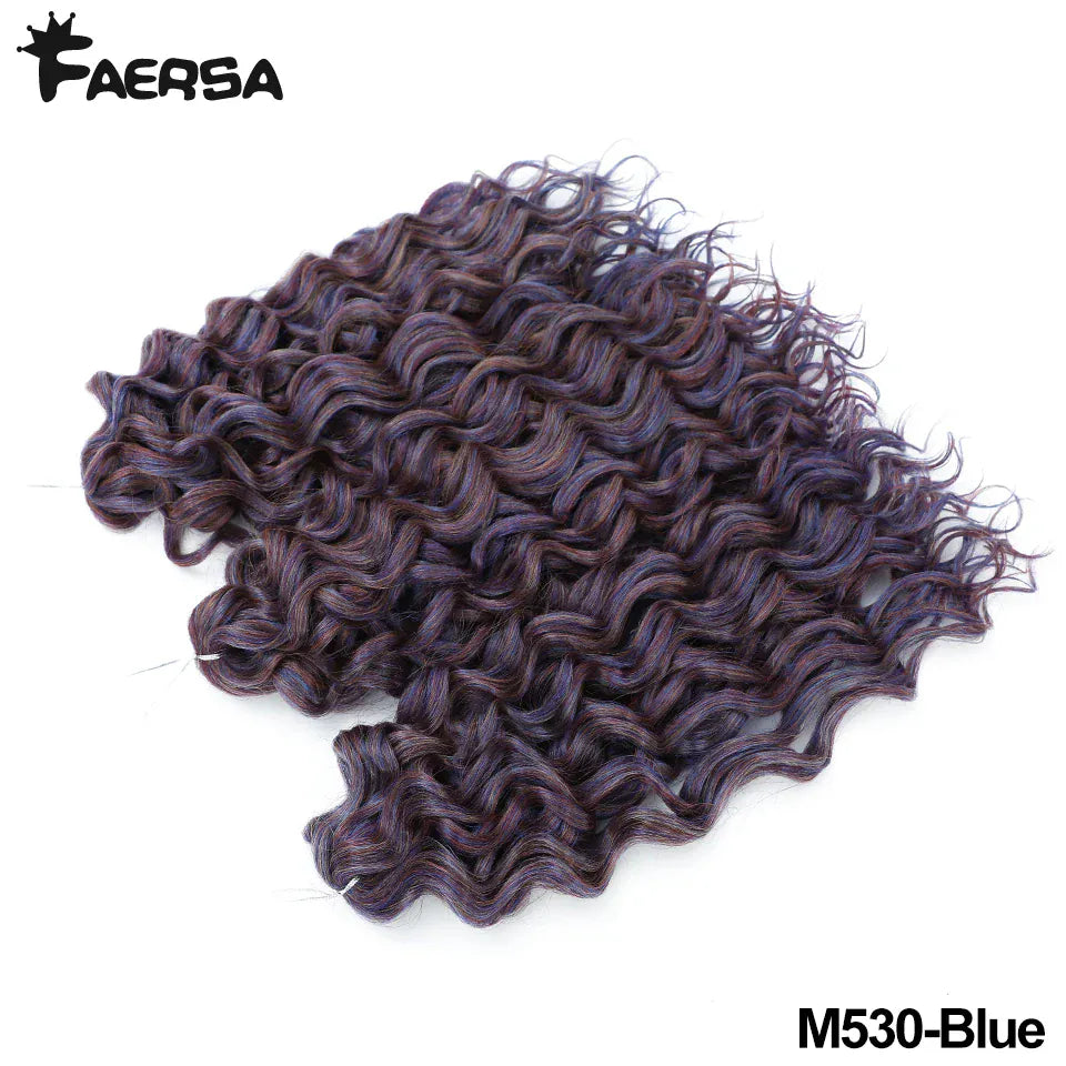 Ocean Wave Braiding Synthetic Hair Extensions Crochet Braids Hair Hawaii Afro Curl Ombre Curly Blonde Water Wave Braid For Women