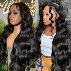 (Olivia) Body Wave Human Hair HD Lace Front Wig 13x6, 13x4 or 360 Lace, 200-250% Density, 18-44 Inches