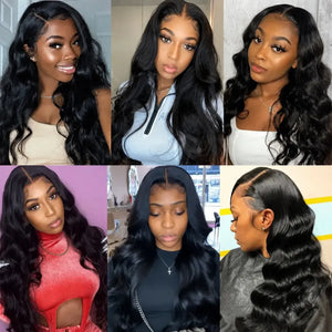 (Olivia) Body Wave Human Hair HD Lace Front Wig 13x6, 13x4 or 360 Lace, 200-250% Density, 18-44 Inches
