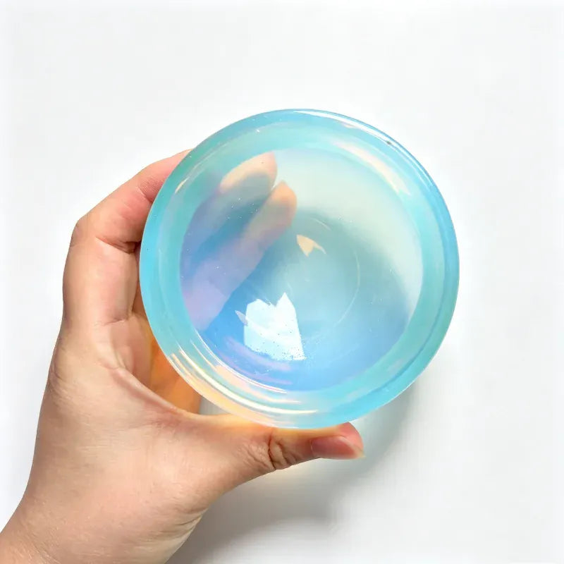 Opalite Stone Bowl Smooth Polished Hand Carved Stone Bowl Crystals Stone Plate Vinegar Seasoning Snack Kitc