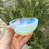 Opalite Stone Bowl Smooth Polished Hand Carved Stone Bowl Crystals Stone Plate Vinegar Seasoning Snack Kitc