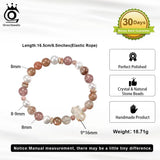 ORSA JEWELS Retro Healing Natural Quartz Crystal Stone Bracelet for Women Elastic Rope Gemstone Beads Bracelet Jewelry GMB97