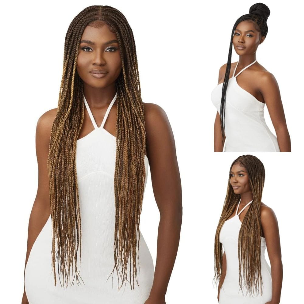 30 inch Braided Wigs Synthetic Lace Front Wig for Black Women