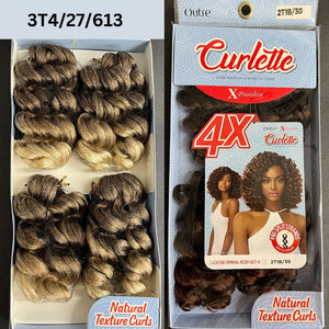 Outre 4X Curlette Crochet Hair - Loose Spiral Rod Set 8"