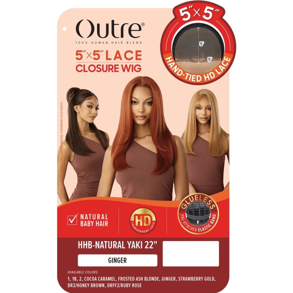 Outre 5x5 HD Lace Closure Wig - HHB-Natural Yaki 22