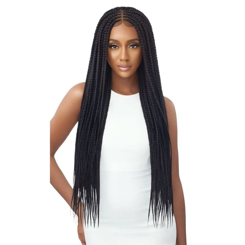 Outre Braided Lace Front Wig - Middle Part Feed-In Box Braids 36"