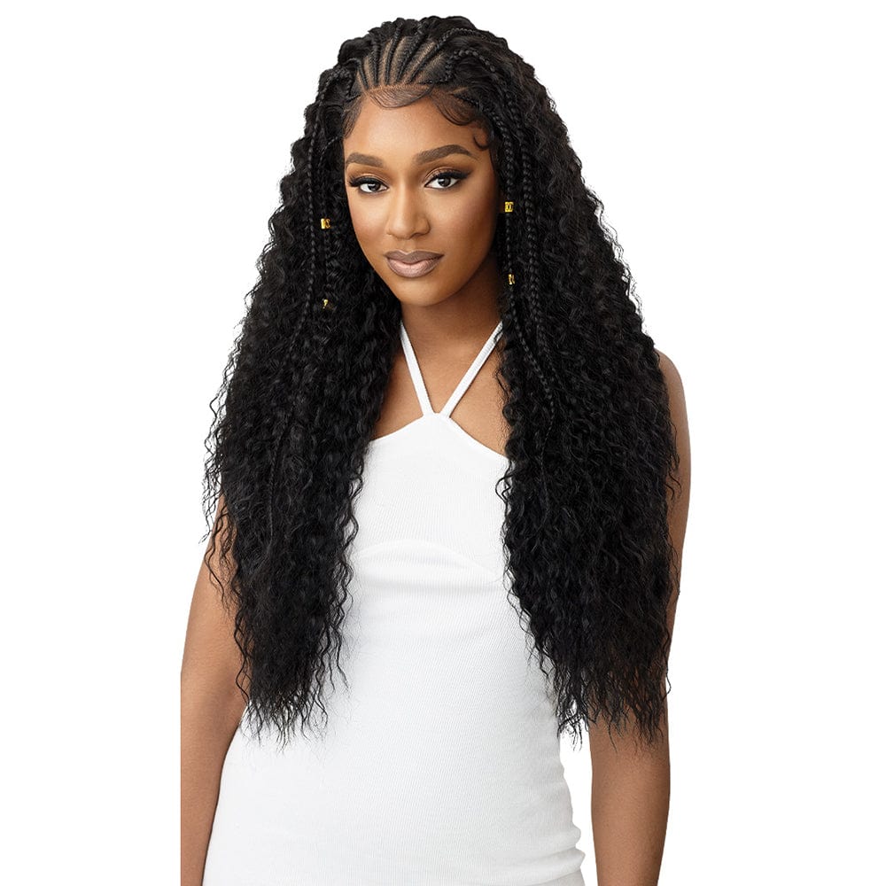 Short Curly Box Braid Lace Front Wig Boho Braids Wigs With Curly