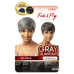 Outre Fab & Fly 100% Human Hair Gray Glamour Wig - Asha