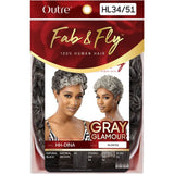 Outre Fab & Fly 100% Human Hair Gray Glamour Wig - Dina