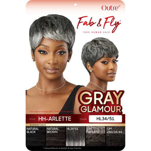 Outre Fab & Fly Gray Glamour 100% Human Hair Wig - HH-Arlette