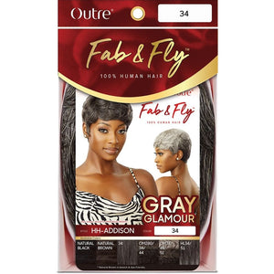 Outre Fab & Fly Gray Glamour Human Hair Wig - HH-Addison